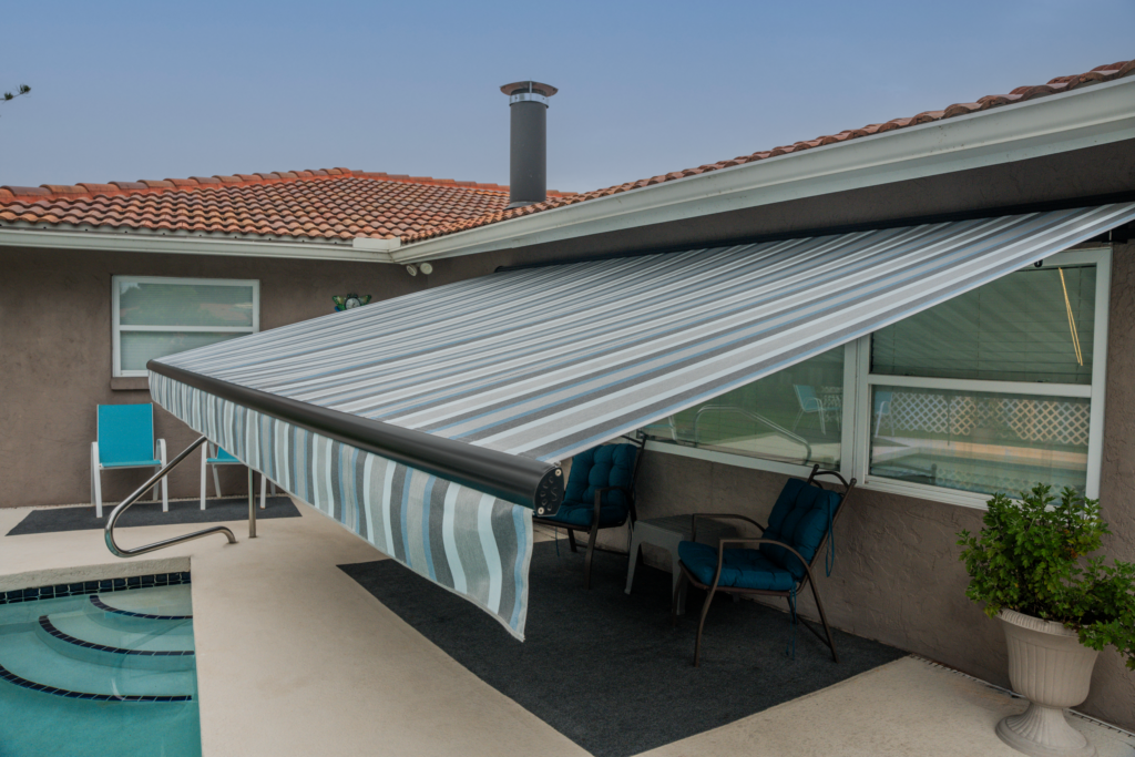 Awning-Residential-TanStucco-TerracottaRoof-MarcoBlueGrey-2
